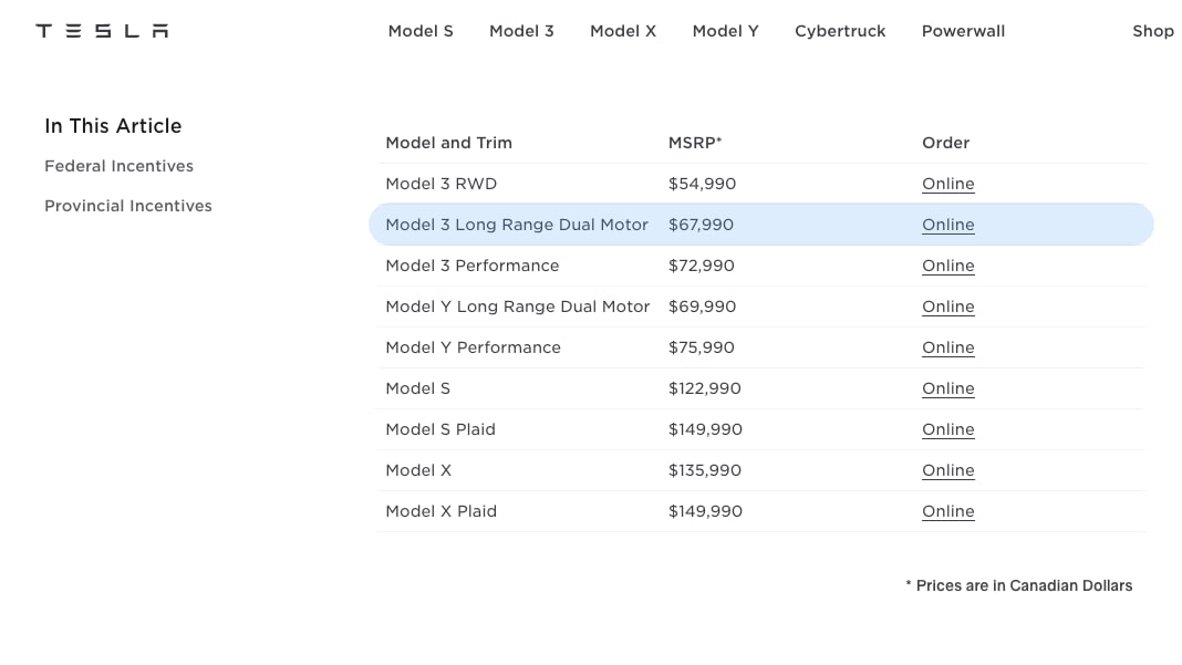 Model 3长续航版价格重新出现在特斯拉官网！