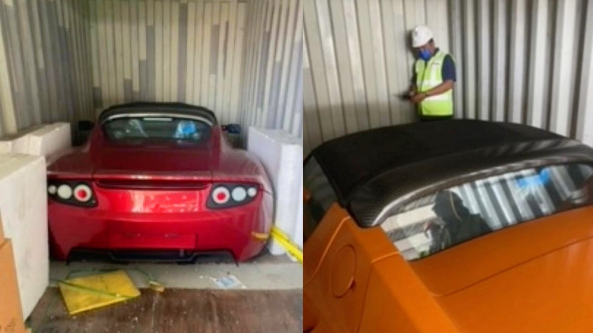 三辆全新的原版特斯拉跑车在一个储物箱中被发现