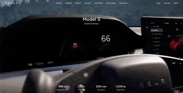 特斯拉更新Model S的登陆页面