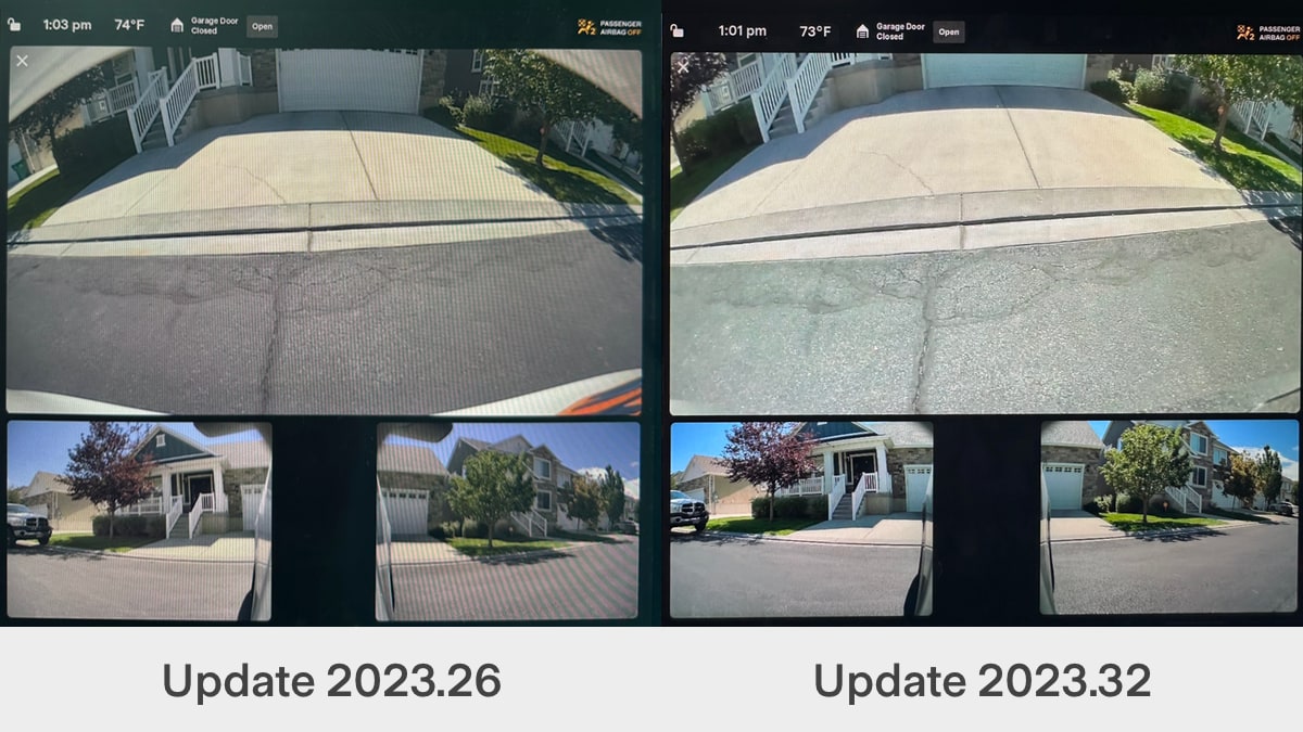 特斯拉在 2023.32 版更新中改进了倒车摄像头视图