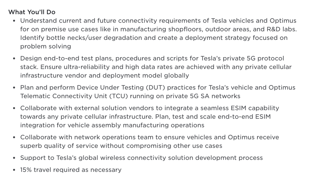 特斯拉正在为电动汽车和 Optimus 开发 5G 功能
